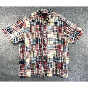 Brooks Brothers Patchwork Shirt Men's XL Colorful Madras Plaid Button Down